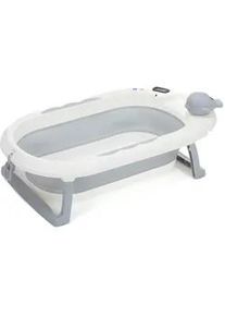fillikid Babybadewanne , Weiß, Hellgrau , Kunststoff , 49x20.5x81.5 cm , faltbar , Pflegen, Baden, Babybadewannen