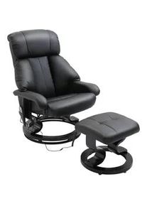 HOMCOM Massagesessel, Schwarz, Kunstleder , Leder , 80x102x76 cm , Gartenmöbel, Gartenliegen, Relaxliegen