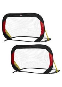 HOMCOM FUßBALLTOR, Stahl, Schwarz/Gelb/Rot/Weiß, 120L x 80B x 80H cm , Schwarz, Gelb, Rot, Weiß , Metall , 80x120 cm , Freizeit & Co, Sport & Fitness