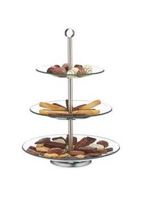 Relaxdays Etagere , Glas, Metall , 40 cm , Geschirr, Tischkultur & Serviergeschirr, Etageren