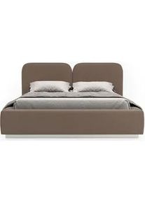Selsey Polsterbett Comoves 180x200 Braun mit Veloursbezug und Led , Textil , 180x200 cm , Schlafzimmer, Betten, Polsterbetten