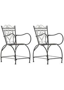 CLP Gartenstuhl 2er Set Metall bronze , 48x88x60 cm , Gartenmöbel, Gartensessel, Gartenstühle