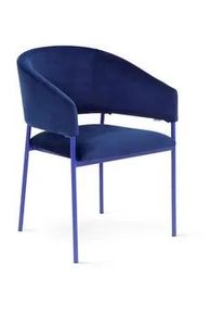 Tom Tailor Armlehnstuhl , Dunkelblau , Metall, Textil , Rundrohr , 58x81.5x58 cm , Typenauswahl, inklusive Armlehnen, abwischbar, gepolsterte Armlehnen , Esszimmer, Esszimmerserien