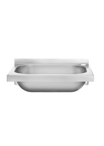 Lavabo Hendi fabricado en acero inoxidable AISI 304 para montaje en pared 400x290x145mm