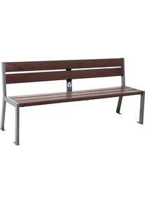 PROCITY Zitbank SILAOS van gerecycleerde kunststof, met rugleuning, antracietgrijs