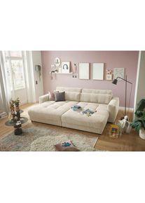 ED EXCITING DESIGN , Big-Sofa »Loveseat, 2-Sitzer, Barura, Breite 292« Big-Sofa mit 2 Nierenkissen , beige