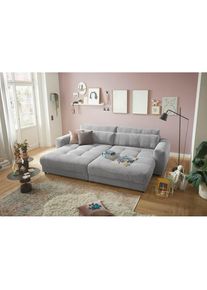 ED EXCITING DESIGN , Big-Sofa »Loveseat, 2-Sitzer, Barura, Breite 292« Big-Sofa mit 2 Nierenkissen , hellgrau