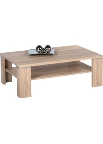 Stolkom , Couchtisch »Osaka Wohnzimmertisch, Eiche Sonoma Dekor, BxHxT 110x40x70 cm« Ablageboden, Absetzungen alufarben, Klassisches Design ,...