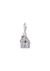 Thomas Sabo , Jugendliche , Charm-Einhänger »Lebkuchenhaus Silber« mit Glas-Keramik Stein, Zirkonia (synth.), Rubin (synth.) ,...
