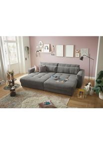 ED EXCITING DESIGN , Big-Sofa »Loveseat, 2-Sitzer, Barura, Breite 292« Big-Sofa mit 2 Nierenkissen , dunkelgrau