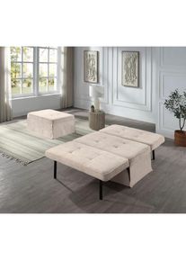 ATLANTIC HOME COLLECTION , Schlafsofa »Finn« wandelbar zum Loungesessel, Relaxliege und Gästebett, inkl. Kissen , creme