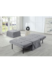 ATLANTIC HOME COLLECTION , Schlafsofa »Finn« wandelbar zum Loungesessel, Relaxliege und Gästebett, inkl. Kissen , grau