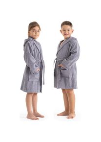 Bruno Banani , Kinderbademantel »Danny, Ideal für Zuhause, Schwimmbad oder im Urlaub«, 1 Stk. mit Logostreifen, aus 100% Baumwolle , grau ,...