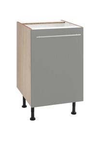Optifit, Unterschrank &raquo;Bern&laquo; 50 cm breit, mit 1 T&uuml;r mit h&ouml;henverstellbaren F&uuml;&szlig;en, mit Metallgriff, basaltgrau/akaziefarben, B/H/T: 50 cm x 87 cm x 