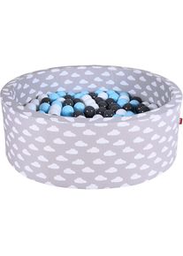 KNORRTOYS , Bällebad »Soft, Grey White Clouds« mit 300 Bälle creme/Grey/lightBlue; Made in Europe , Grey White Clouds
