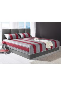 Westfalia Schlafkomfort , Tagesdecke , grau/rot , Obermaterial: 100% Polyester , B/L: 195 cm x 225 cm