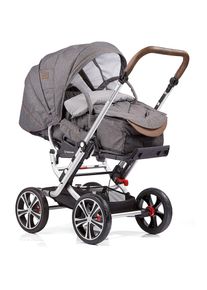 Gesslein , Kombi-Kinderwagen »F10 Air+, eloxiert/tabak, grau meliert/Streifen« mit Tragetasche C1 Lift; Design & Handarbeit aus Deutschland ,...