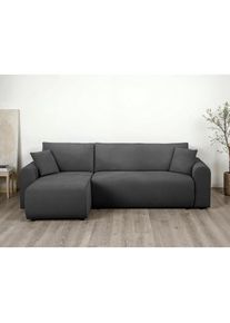 OTTO home , Ecksofa »JONAA, 241cm, L-Form, Schlafsofa, Boxspringfederung, Cord u. Struktur« 133/200cm, Recamiere links/rechts, Bettkasten, Cord u....