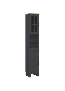 Home Affaire , Hochschrank »Rodby« FSC -zertifiziertes Massivholz, Breite 33cm, Höhe 180cm , anthrazit/honig , anthrazit