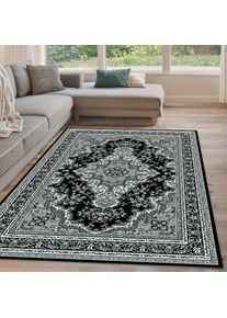 my home, Teppich &raquo;Oriental, Made in Belgium&laquo; rechteckig 7 mm H&ouml;he Orient-Optik, mit Bord&uuml;re, Teppich, Kurzflor, Weich, Kundenliebling, grau, 