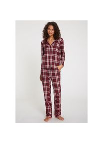 Lascana , Pyjama, 3-teiliger Set, incl. Schlafmaske , rot kariert , 36/38 , 36/38 , Klassisch geschnittener Pyjama mit Karoprint