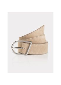 Tom Tailor, Damen, Lederg&uuml;rtel 1 Stk. mit eleganter Ziernaht, taupe, taupe, Tom Tailor Damen Lederg&uuml;rtel in 4 cm Breite