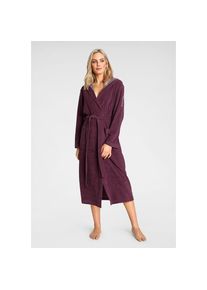 KangaROOS , Damenbademantel »Dalia, ideal für Sauna & Spa, Standardlänge & Überlänge«, 1 Stk. Uni-Farben mit Streifen, Taschen, leicht, XS-3XL,...