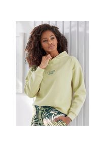 Lascana , Hoodie, 1 Stk. Kapuzensweatshirt, Loungeshirt mit Frontprint, Loungewear , grün , 32/34 , 32/34 , Hoodie mit Front-Print