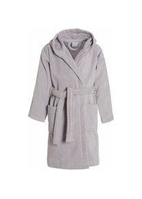 Seahorse , Kinderbademantel »Pure«, 1 Stk. Langarm, aufgesetzte Taschen , hellgrau , Obermaterial: 100% Baumwolle , 122/128 Länge: 82 cm