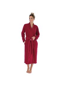WEWO-Fashion Wewo fashion, Damen, Damenbademantel &raquo;5001&laquo; 1 Stk. Micro-Velour, bordeaux, bordeaux, Zackige Optik