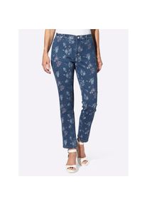 Classic Basics , Damen , Bequeme Jeans , blue-stone-washed , Normalgrößen , 44 -Normalgrößen , 44 , floraler Druck