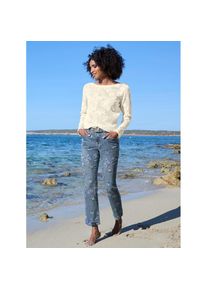 Heine , Damen , Bequeme Jeans , blue-bleached-bedruckt , Normalgrößen , 34 -Normalgrößen , 34 , florales Dessin