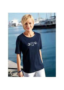 Casual Looks , Damen , Kurzarmshirt »Shirt«, 1 Stk. , marine , 56 , 56 , Baumwolle