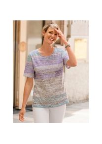 Classic Basics , Damen , T-Shirt »Kurzarm-Shirt«, 1 Stk. , ecru-kalkmint-bedruckt , 40 , 40 , Melange-Optik