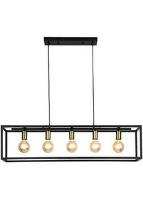 lux.pro Hängeleuchte Rouen , Schwarz , Metall , E27 , 110x26x16 cm , Lampen & Leuchten, Innenbeleuchtung, Deckenleuchten, Deckenleuchten