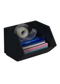 Relaxdays Schreibtischorganizer , Anthrazit , Holz , 17.5x12.5x15.5 cm , Büromöbel, Schreibtische