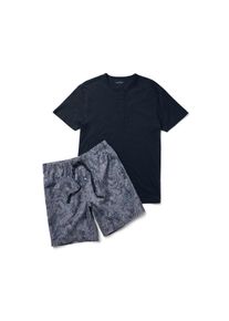Tchibo - Shorty-Pyjama-Set mit gewebter Hose - Herren - Gr. XXL - dunkelblau/paisley