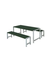 Plus Plankengarnitur 186 cm mit Tisch und 2 Bänken grün