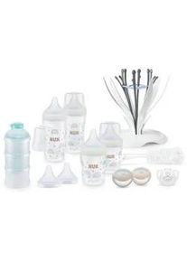 Nuk Fläschchenset , Beige, Transparent , Kunststoff , 10-teilig , 34.4x33.4x16.2 cm , BPA-frei , Anti-Kolik , Füttern, Babyfläschchen