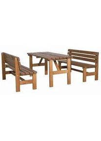 siena GARDEN Biertischgarnitur , Braun , Holz , 3-teilig , Kiefer , gastro- und objekttauglich, wetterbeständig , Gartenmöbel, Gartengarnituren, Gartenmöbel-Sets