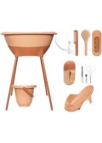 bébé-jou Bebe Jou Babybadeset , Orange , Kunststoff , 8-teilig , 79.5x40x46 cm , Pflegen, Baden, Babybadewannen