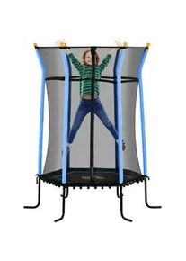 HOMCOM Kindertrampolin , Blau , Metall, Kunststoff , 163.5x163.5 cm , Freizeit & Co, Gartenspielzeug