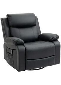 HOMCOM Relaxsessel, Kunstleder, Schwarz , Kunststoff, Metall , 90x101x93 cm , Wohnzimmer, Sessel, Relaxsessel