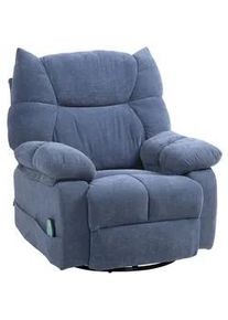 HOMCOM Relaxsessel mit Massagefunktion, Elektrisch Fernsehsessel mit Wärmfunktion , Textil , Füllung: Schaumstoff,Taschenfederkern , 90x98x98 cm , Wohnzimmer, Sessel, Massagesessel