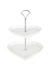 Etagere , Keramik , herzf&ouml;rmig , 20x26x22.5 cm , Geschirr, Tischkultur & Serviergeschirr, Etageren