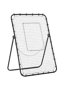 HOMCOM FUßBALL Rebounder, Klappbarer Fußballtor, Kickback Rückprallwand Schwarz , Metall , 73x123 cm , Freizeit & Co, Sport & Fitness