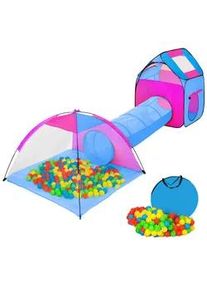 TecTake Spielzelt ,370 x 115 x 107 cm,blau , Blau , Textil , 115x115 cm , Ce , Spielzeug, Kinderzelte