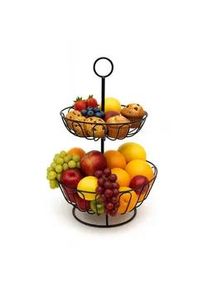Relaxdays Obstkorb-Etagere , Schwarz , Metall , 43 cm , Geschirr, Schalen & Sch&uuml;sseln, Obstschalen