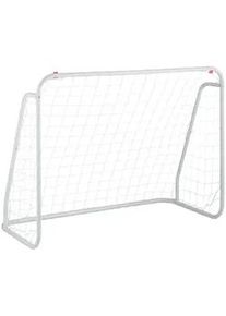 Relaxdays FUßBALLTOR , Weiß , Kunststoff, Metall , 124x61 cm , Freizeit & Co, Gartenspielzeug