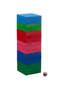 Relaxdays Wackelturm , Holz , 7.5x7.5 cm , Spielzeug, Lernspiele